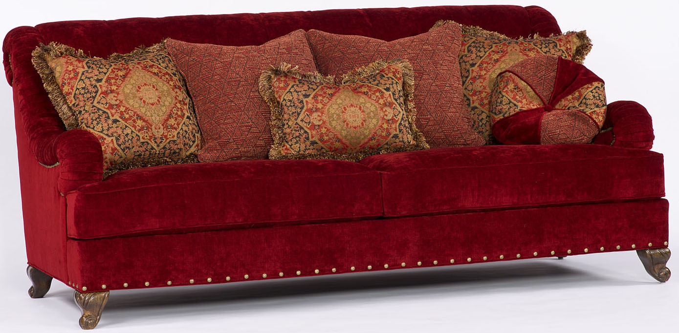 Luxury Leather & Upholstered Furniture Red Velvet Sofa