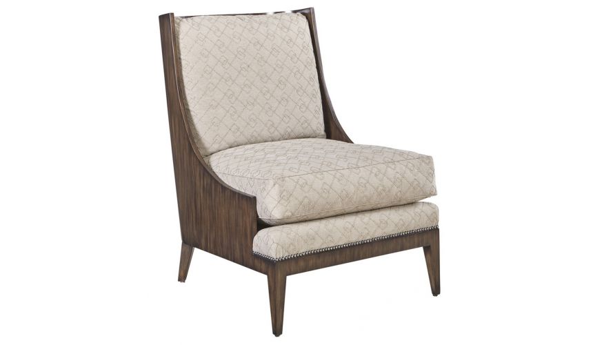 CHAIRS, Leather, Upholstered, Accent Wood frame accent chair from our modern Dakota collection