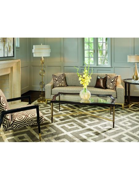 SOFA, COUCH & LOVESEAT Metallic finishing on this sleek luxury sofa and living room set