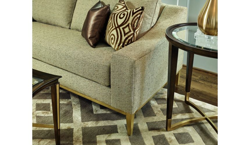 SOFA, COUCH & LOVESEAT Metallic finishing on this sleek luxury sofa and living room set