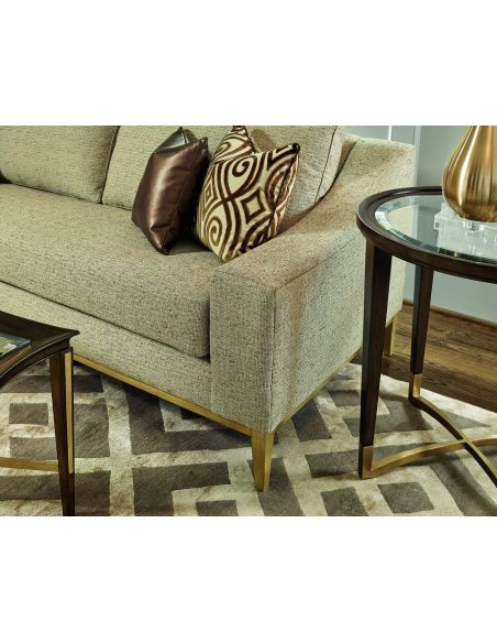 SOFA, COUCH & LOVESEAT Metallic finishing on this sleek luxury sofa and living room set