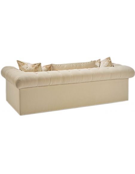 SOFA, COUCH & LOVESEAT Round and simple shapes make this a comfortable luxury sofa.