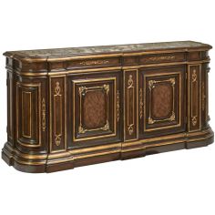 Breakfronts & China Cabinets High End Wooden Cabinet with Stone Top