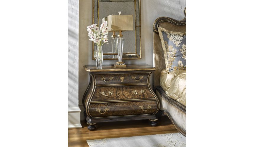 Chest of Drawers Elegant Curved Bedside Table