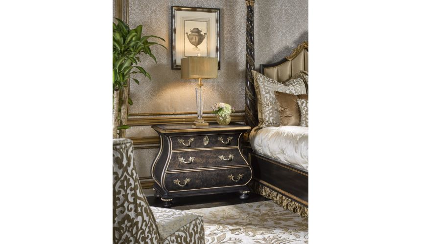 Chest of Drawers Elegant Curved Bedside Table