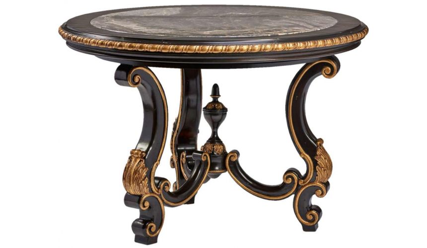 Foyer and Center Tables Antique Looking Black Accent Table