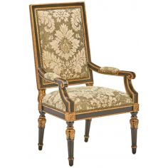 Dining Chairs High End Accent Chair with Patterned Fabric