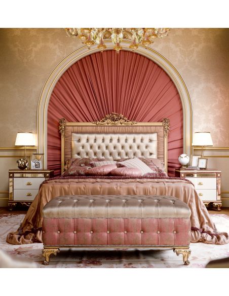 Luxurious Bed with Tufted Headboard
