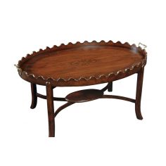 Coffee Tables High End Furniture Cocktail Table, Scalloped Tray