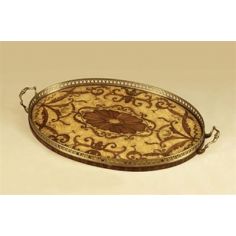 Decorative Accessories High Quality Furniture, White Ash Burl Veneer Inlaid Marquetry Oval Tray