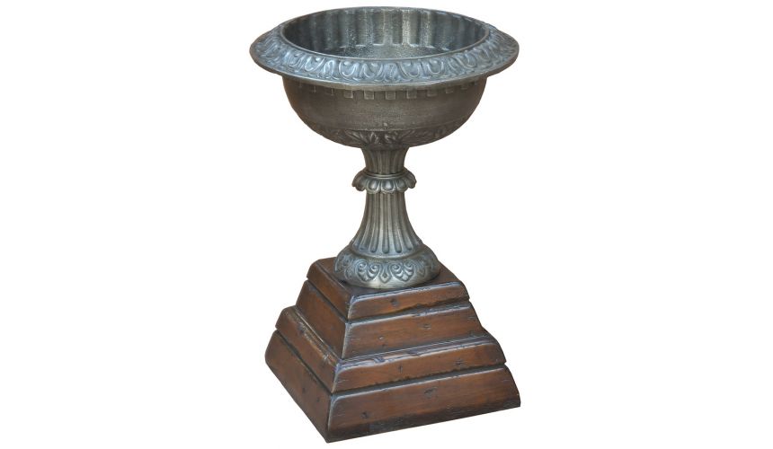 Decorative Accessories Chime Cast Iron Garden Urn Cognac