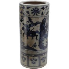Decorative Accessories Ceramic Umbrella Stand in Blue & White