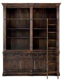 Lancaster Oak Bookcase Old Black Finish.