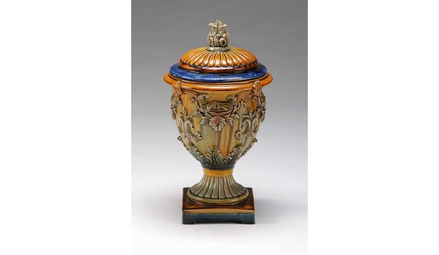 Decorative Accessories High Quality Furniture Hand Colored Covered Urn