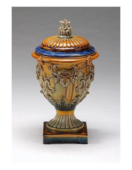 High Quality Furniture Hand Colored Covered Urn