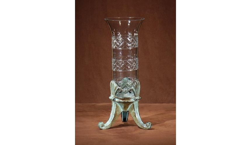 Decorative Accessories Home Accessories Footed Crystal Vase