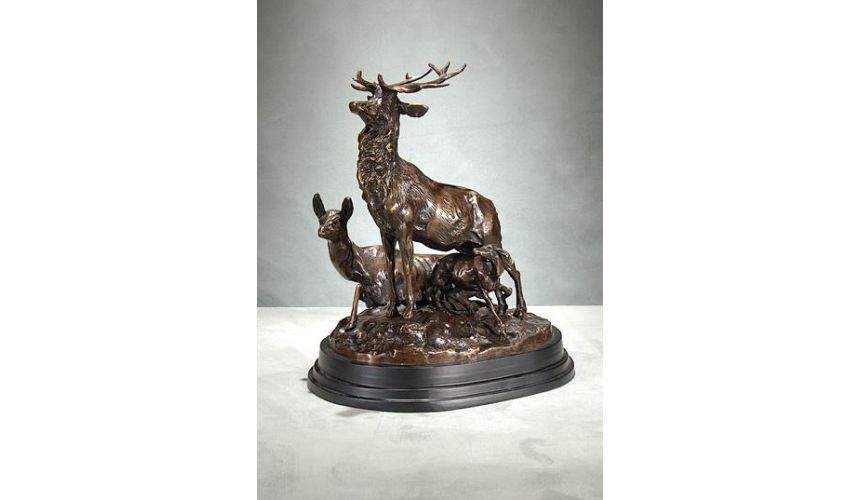 Decorative Accessories High Quality Furniture Deer Family In Bronze