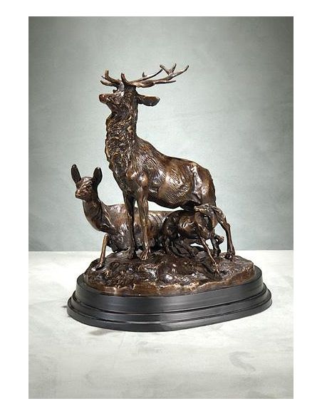High Quality Furniture Deer Family In Bronze