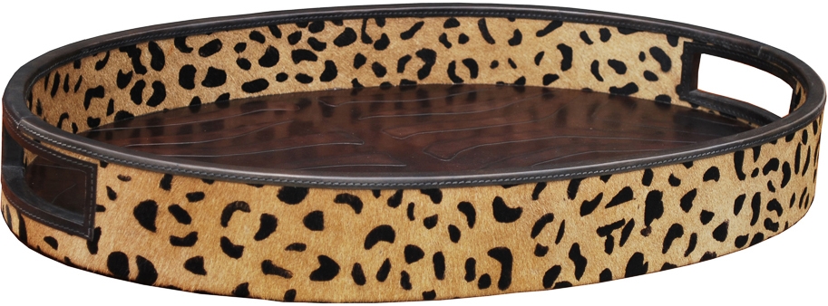 Decorative Accessories Leopard Oval Shaped Tray