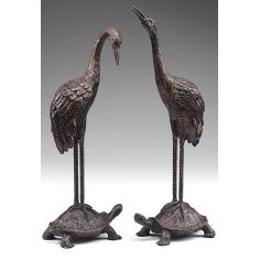 Decorative Accessories Hand Finished Turtle & Crane Showpiece