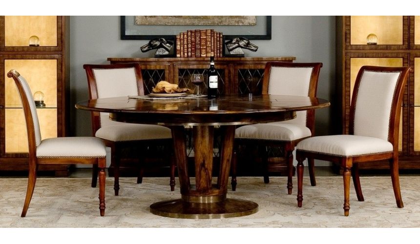 Dining Tables Jupe table transitional style with Paldao veneer top.