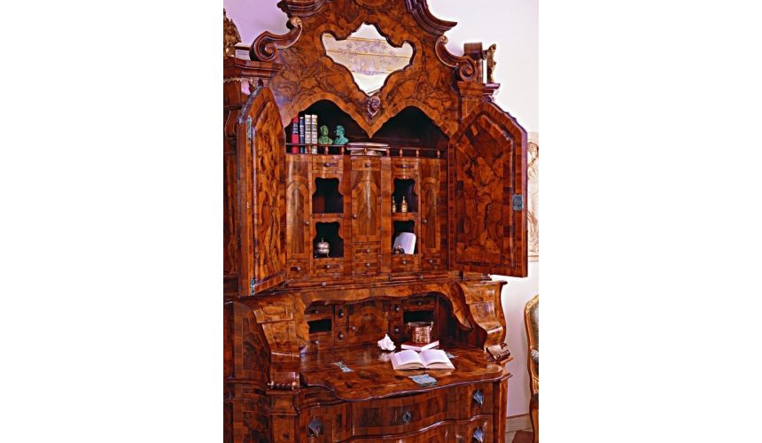 French Style Furniture Large secretary desk with cabinet. King Louis Collection