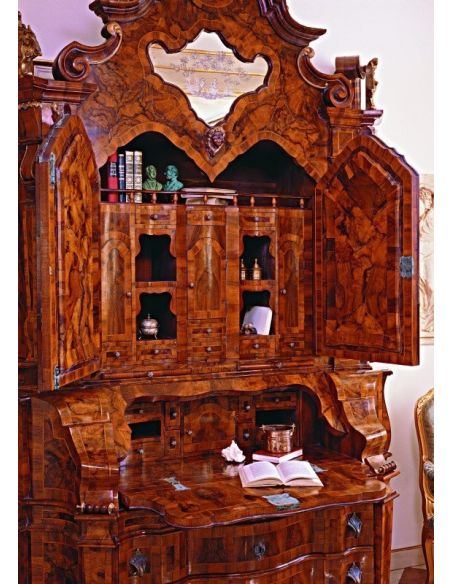 French Style Furniture Large secretary desk with cabinet. King Louis Collection