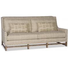 SOFA, COUCH & LOVESEAT Tan Sofa with Boxed Diamond Patterns