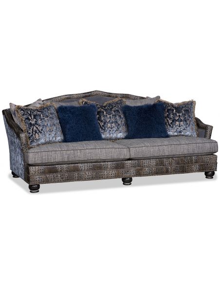 Royal Blue and Midnight Gray Sofa