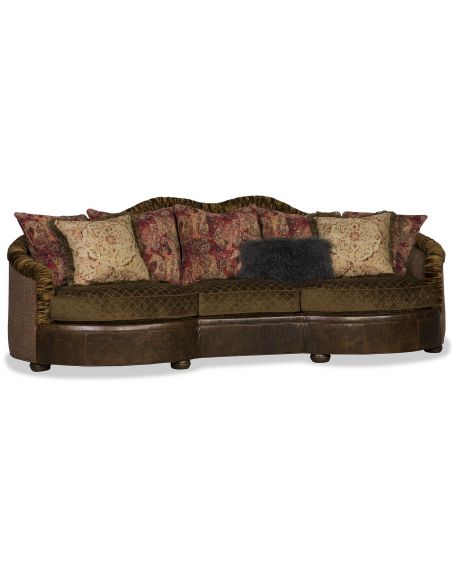 High End Dark Oak Quilted Sofa