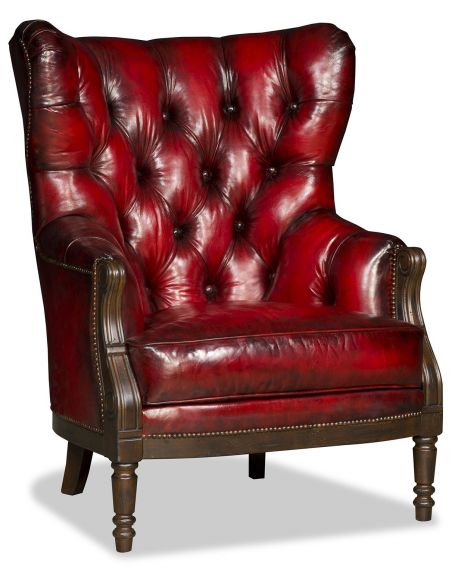 Formal Antique-Looking Red Arm Chair 