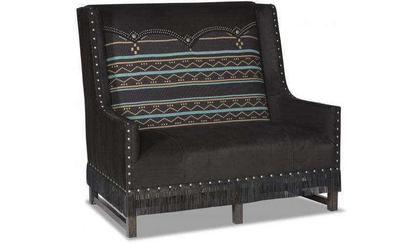 SETTEES, CHAISE, BENCHES Black Western Style Arm Chair