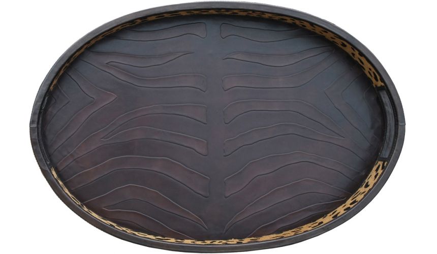 Decorative Accessories Leopard Oval Shaped Tray