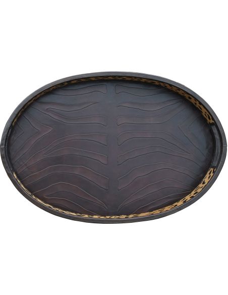 Decorative Accessories Leopard Oval Shaped Tray