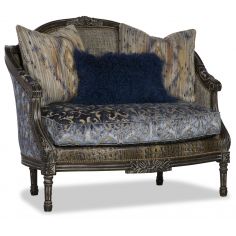 SETTEES, CHAISE, BENCHES Fancy Cold Blue Patterned Love Seat