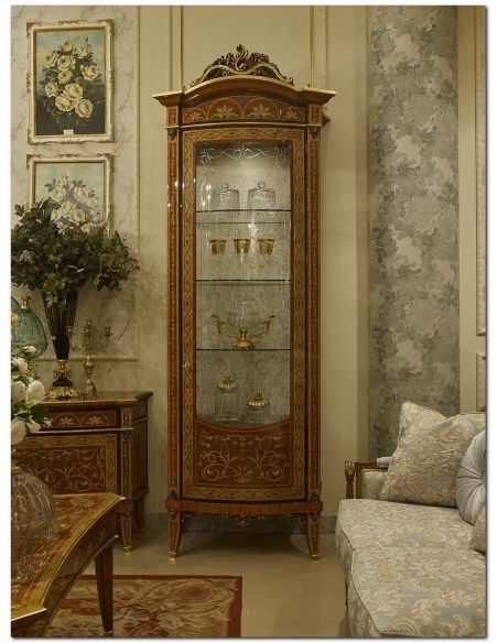 Breakfronts & China Cabinets Luxurious Glass Cabinet from our Venetian modern classic collection 7015