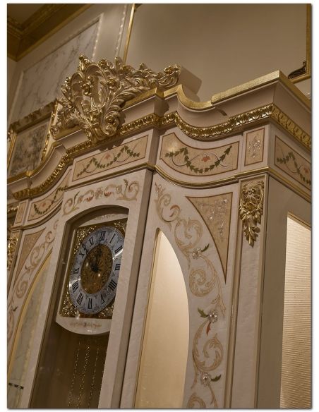 Breakfronts & China Cabinets Angelic Grandfather Clock and Showcase Cabinet from our Venetian modern classic collection 7019