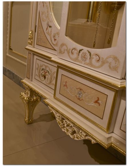 Breakfronts & China Cabinets Angelic Grandfather Clock and Showcase Cabinet from our Venetian modern classic collection 7019