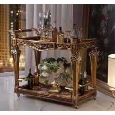 Upscale Bar Furniture Royal and Luxurious Bar Cart from our Venetian modern classic collection 7025