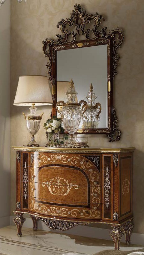 Chest of Drawers  Royal and Luxurious Cabinet and Mirror from our Venetian modern classic collection 7027