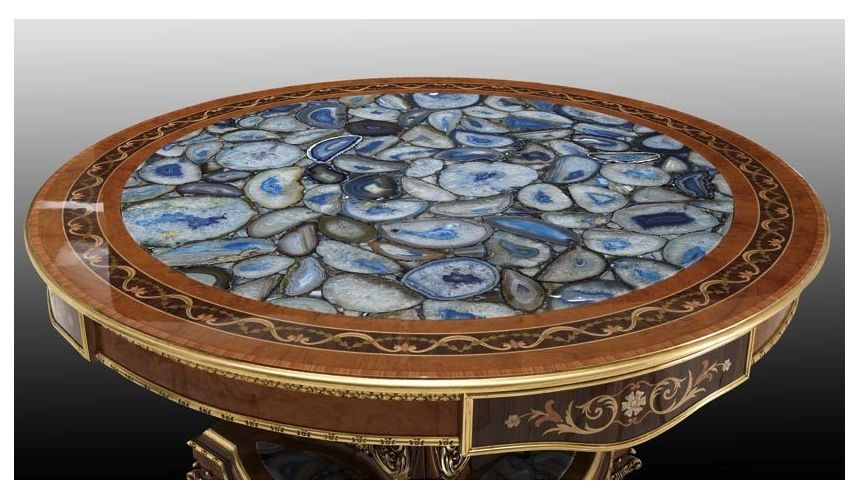 Foyer and Center Tables Sophisticated Admiral Geode Foyer Table Top Modern Classics Collection 7041