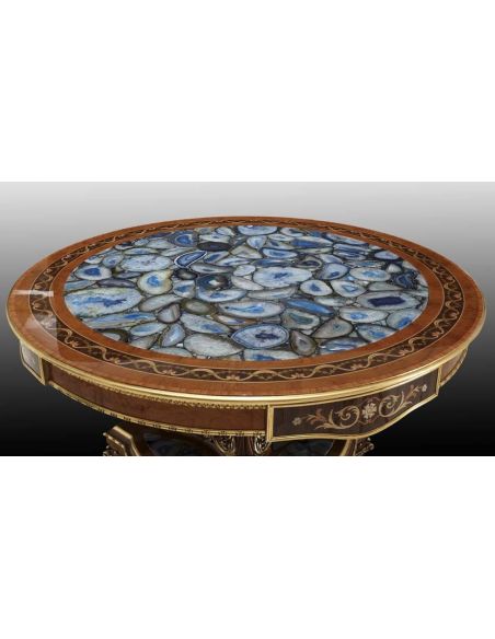 Foyer and Center Tables Sophisticated Admiral Geode Foyer Table Top​ Modern ​Classics Collection 7041