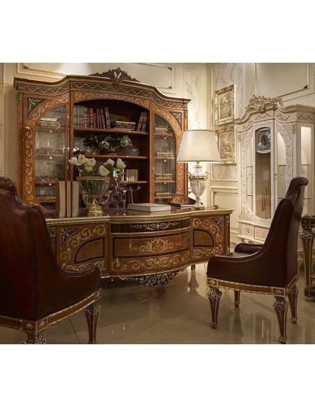 High End Luxurious Library Desk and Display Case from our Venetian modern classic collection 7043