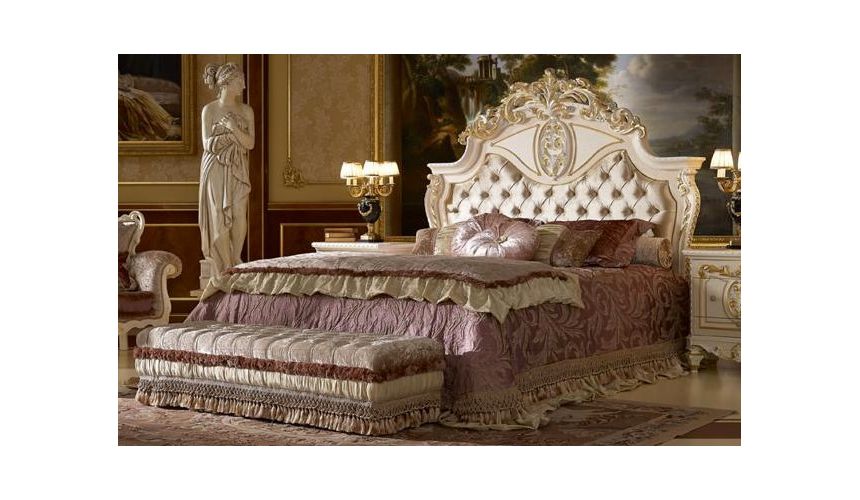 Pearl Painted Bedroom Set, Contemporary King Size Bed Sets