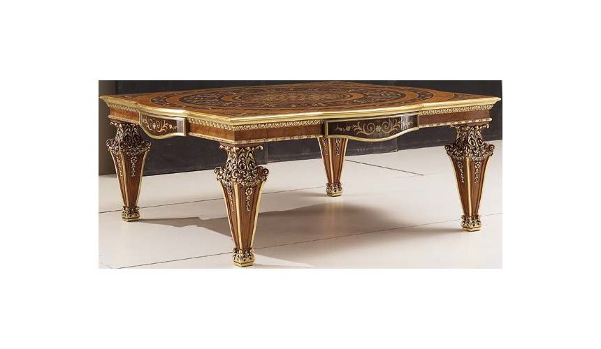 French Style Furniture Luxurious Dark Chocolate Swirl Accent Table from our Venetian modern classic collection 7059