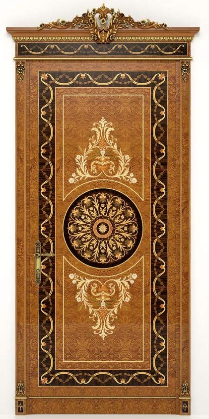 Architectural Wall & Ceiling Panels Deluxe Wooden Detailed Single Door with Medallion from our Venetian modern classic collec...