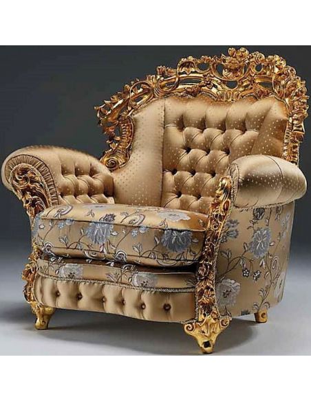 Luxurious Golden Accent Chair from our European hand painted furniture collection. 7072