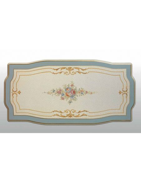 Antique-looking Pastel Oval Central Table from our European hand painted furniture collection. 7085