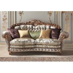 SOFA, COUCH & LOVESEAT Deluxe Sparkling Champagne Sofa from our European hand painted furniture collection. 7089