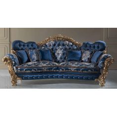 SOFA, COUCH & LOVESEAT Lavish Floral Deep Ocean Sofa from our European hand painted furniture collection. 7090